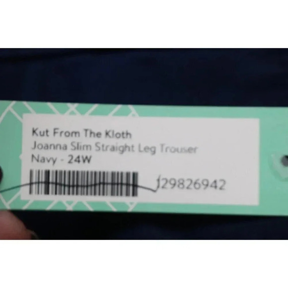 Kut From the Kloth Joanna Ankle Trouser-Slim Straight-Navy-24W-New w/Tags-Pocket - Picture 7 of 16